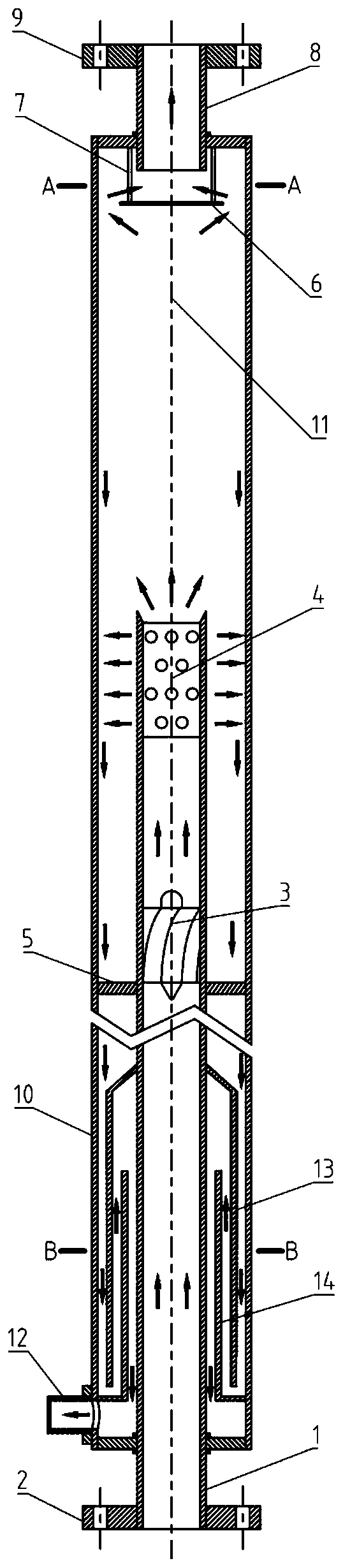 Cylinder body combined constant-liquid-level gas-liquid separator