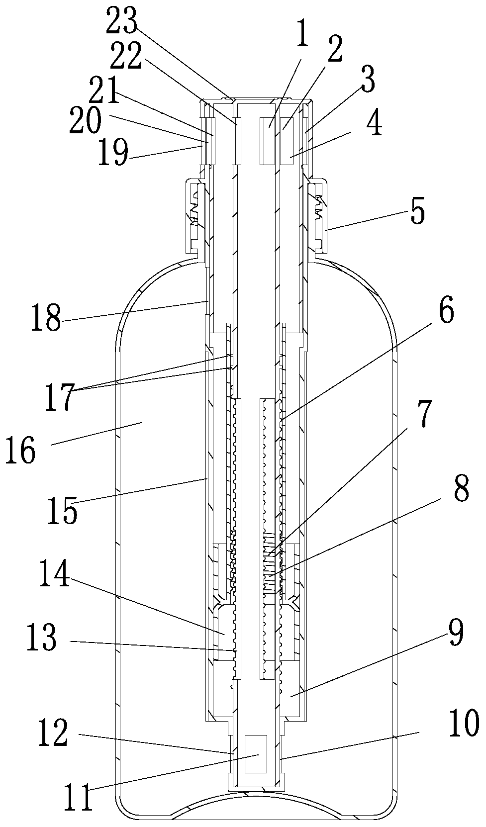 A double-cavity quantitative container