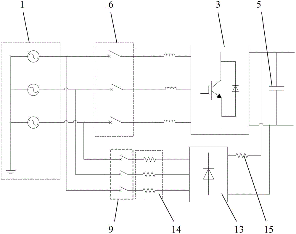 Soft start device and soft start method for converter equipment