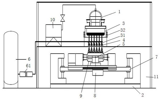 A kind of equipment and method of multi-nozzle injection composite roll