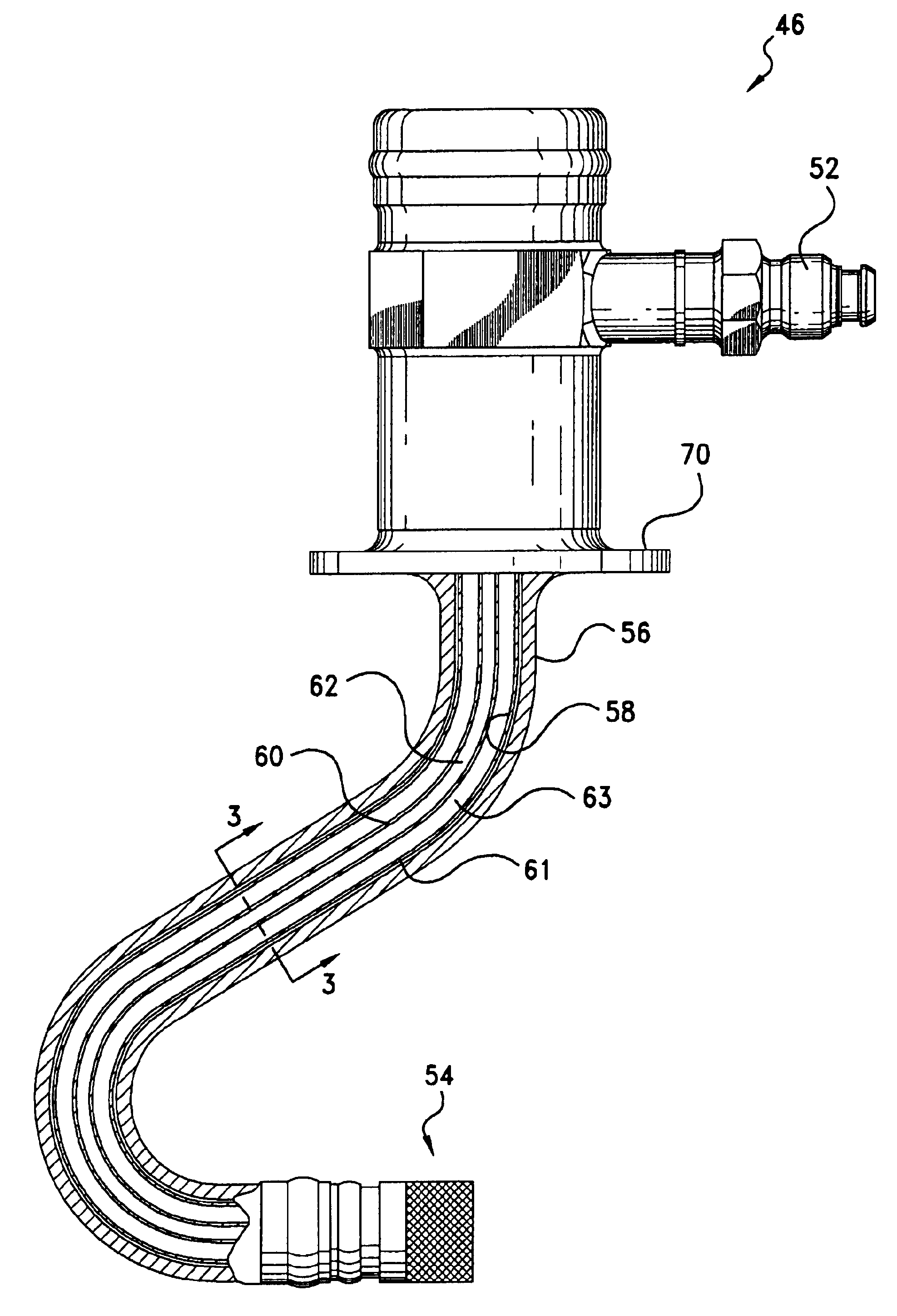 Nozzle with fluted tube