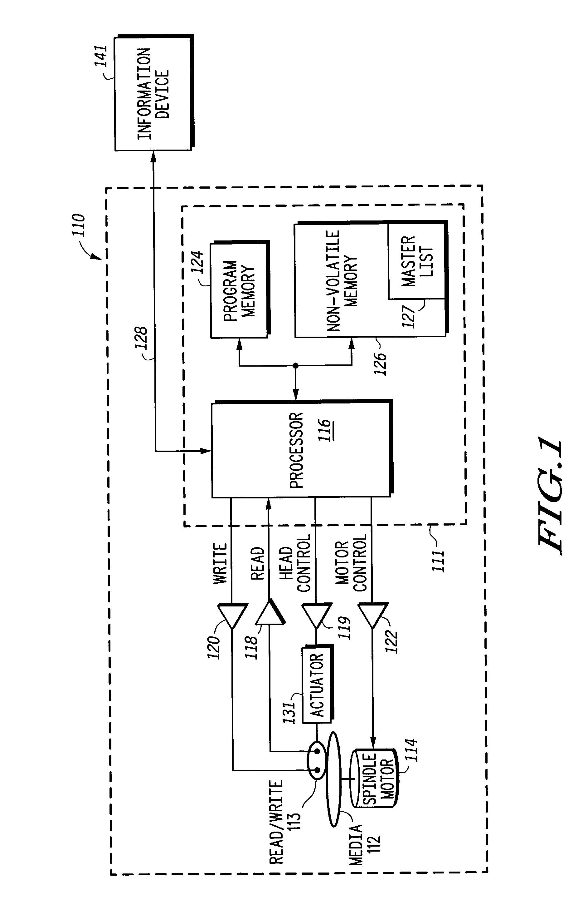 Removable media storage system with memory for storing operational data