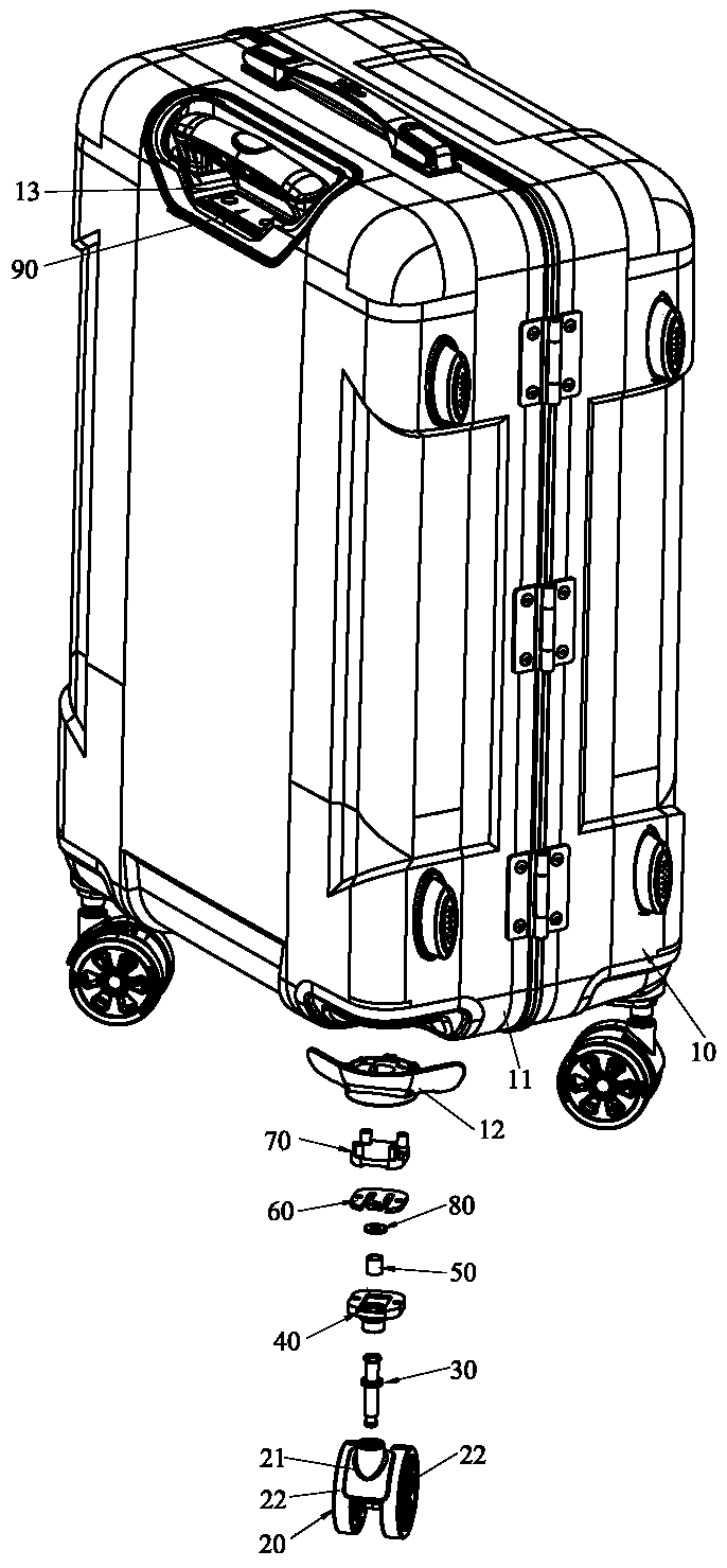 Trolley case with static display of weighing weight