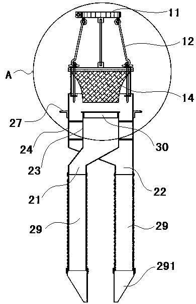 Hanging-type separator used for concrete pouring