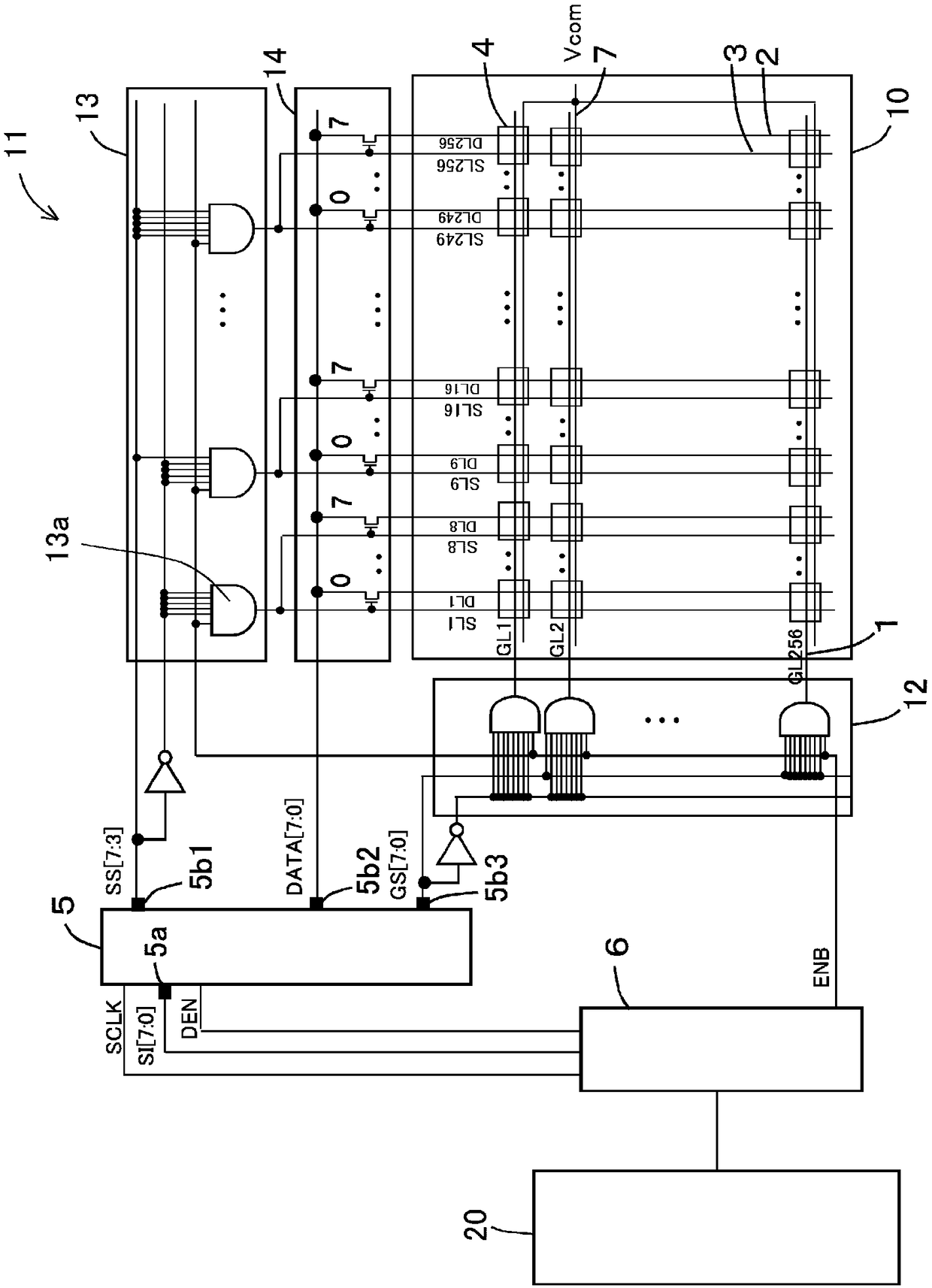 Dot matrix display device and time display device