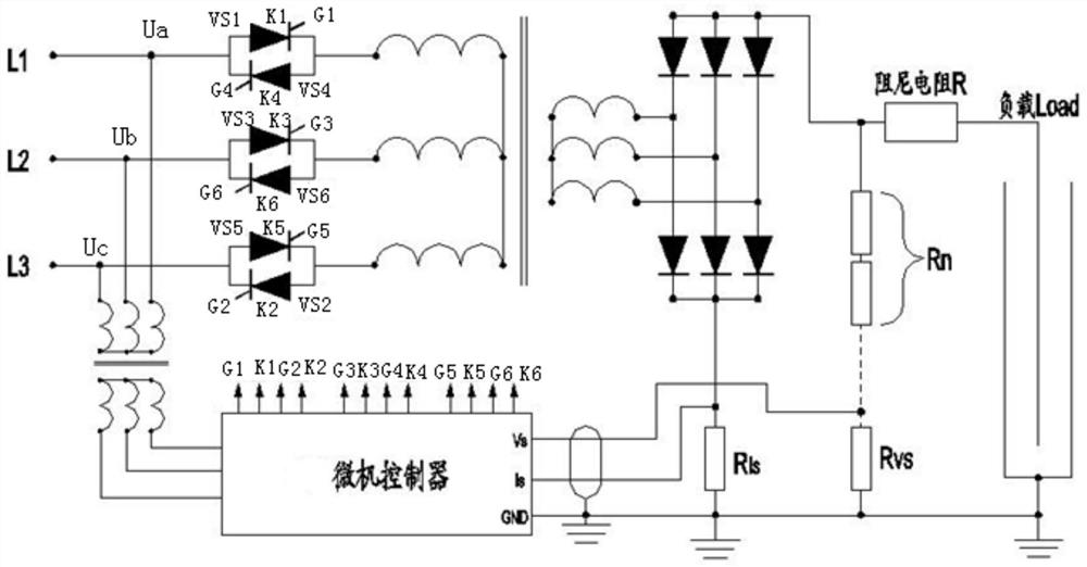 A three-phase DC high voltage power supply intermittent power supply circuit for electrostatic precipitator