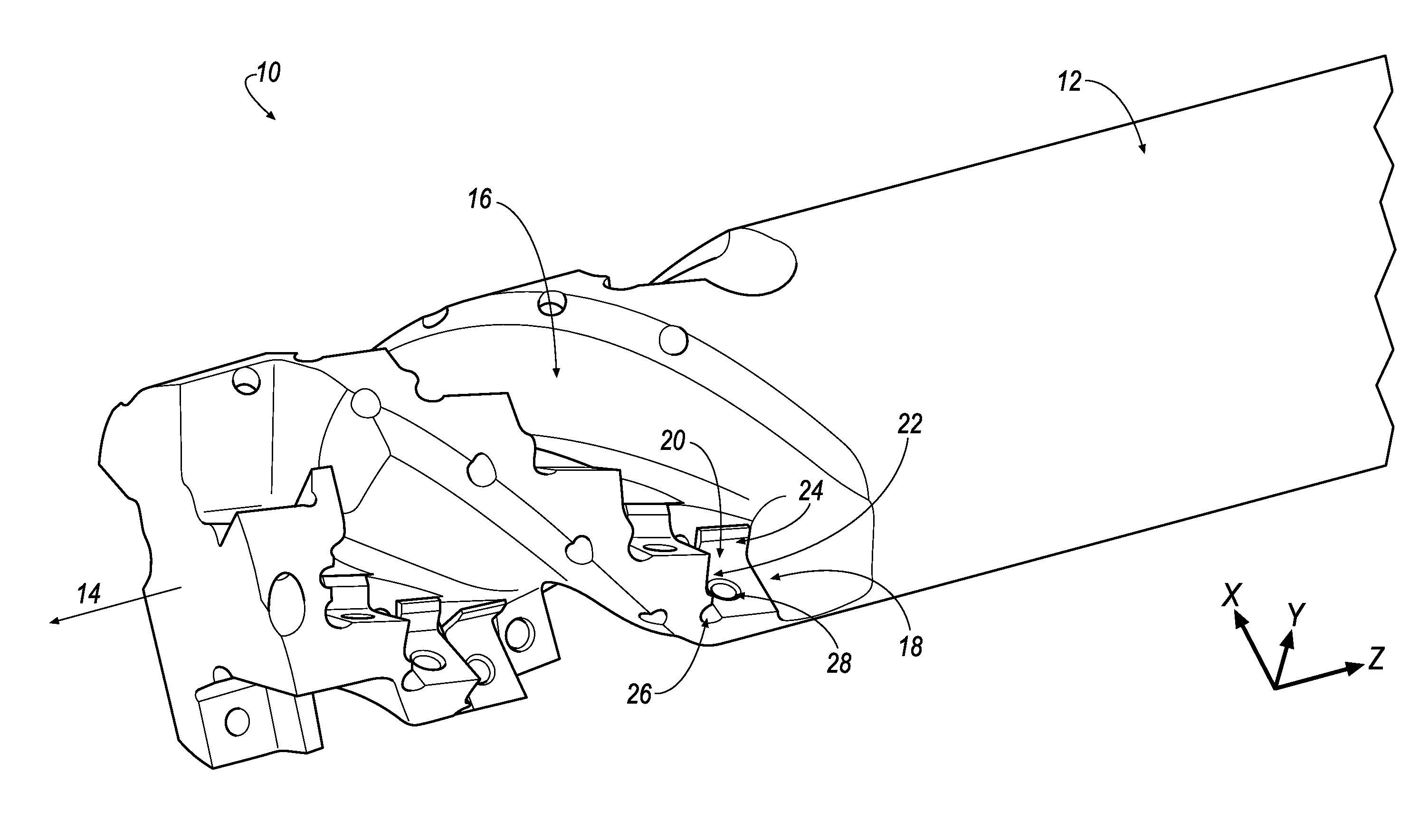Cutting tool with pocket feature for reducing stress