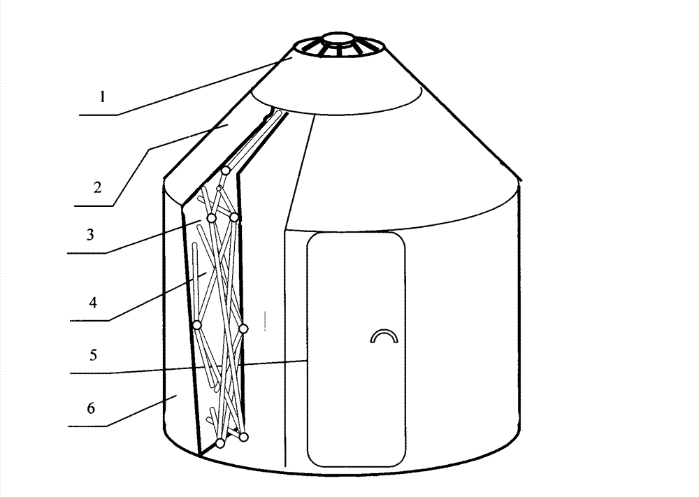 Quick folding yurt with closed-chain connecting rod bracket