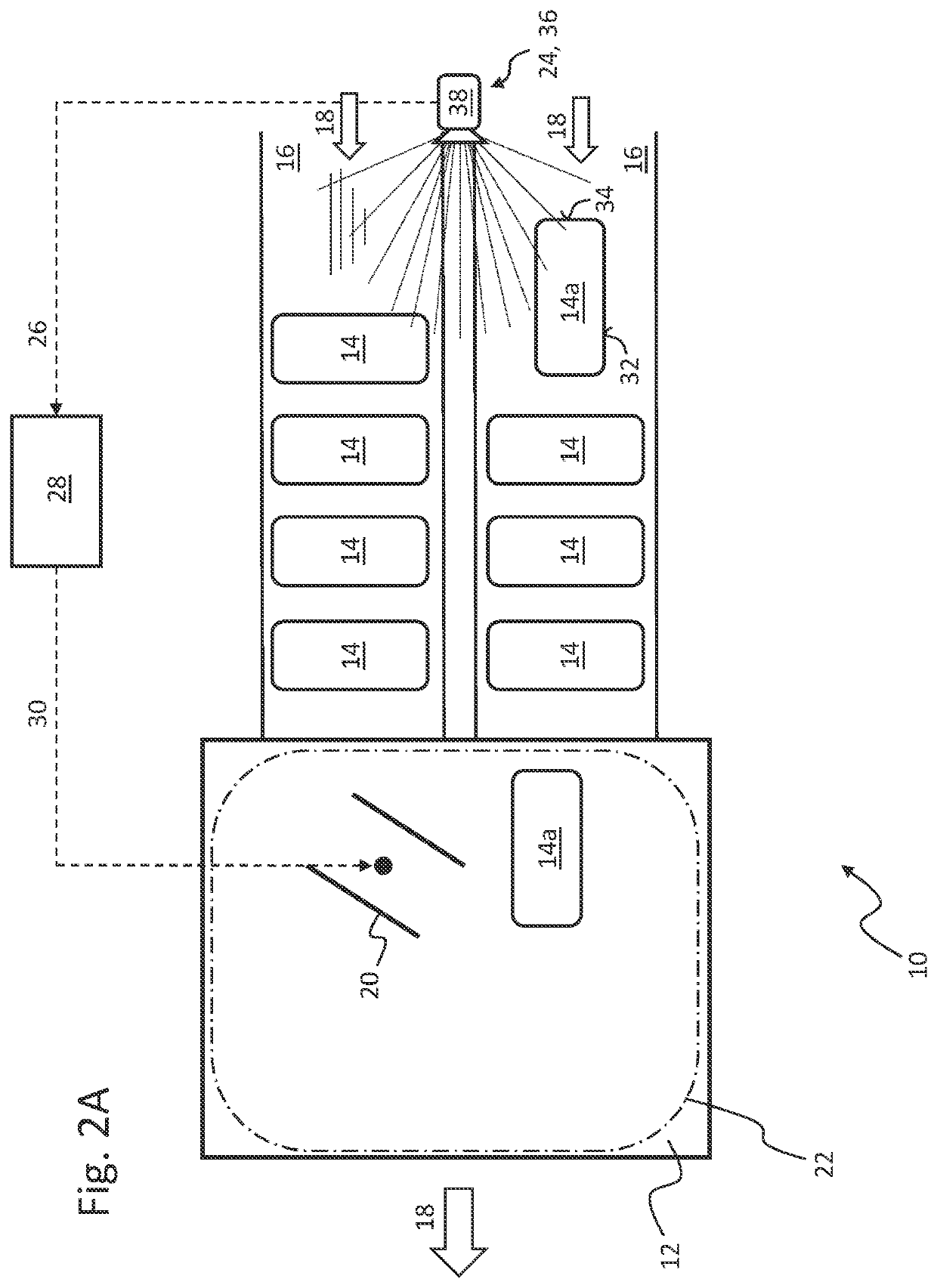 Device and method for the treatment and/or handling of piece goods moved in at least one row