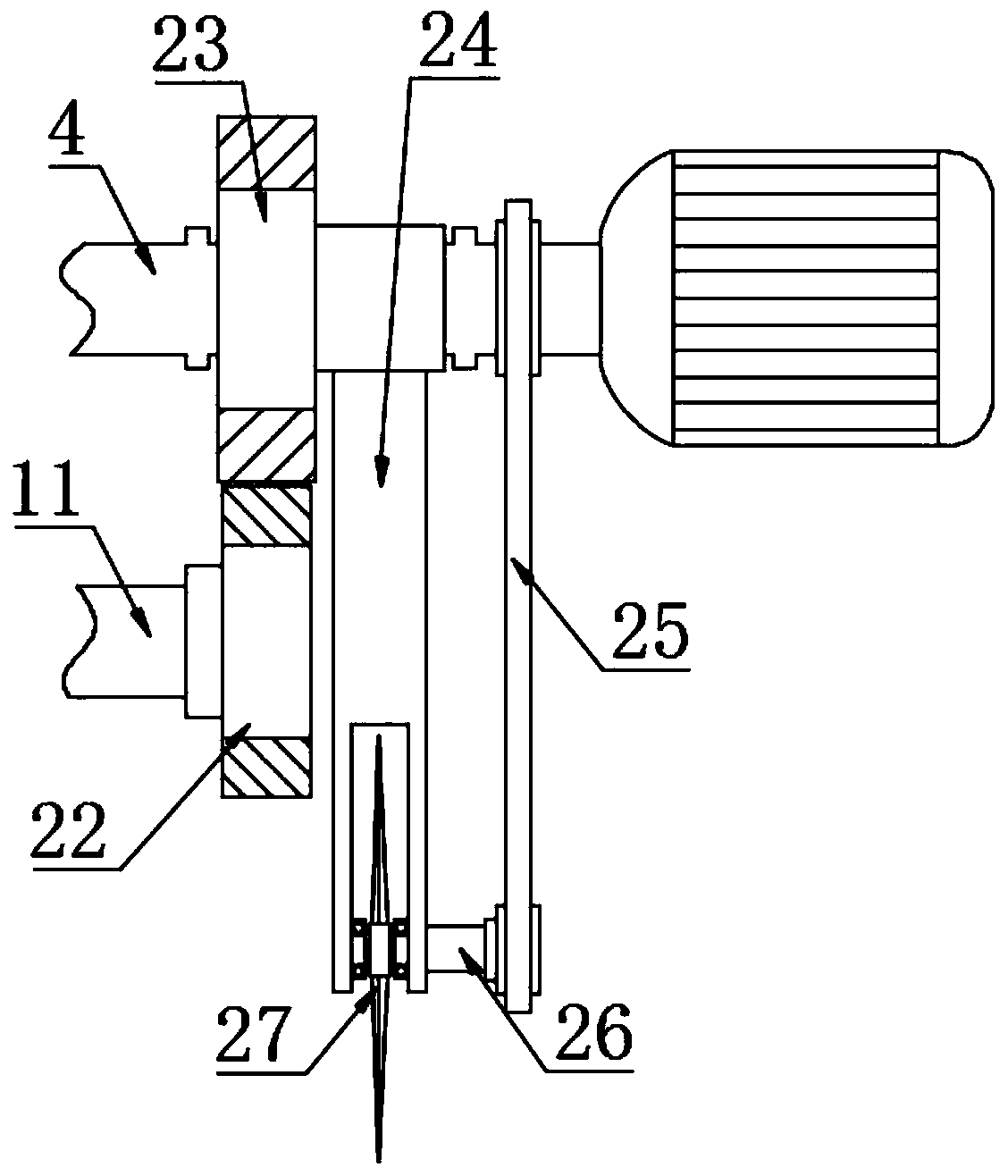 A swing type steel pipe equidistant cutting device