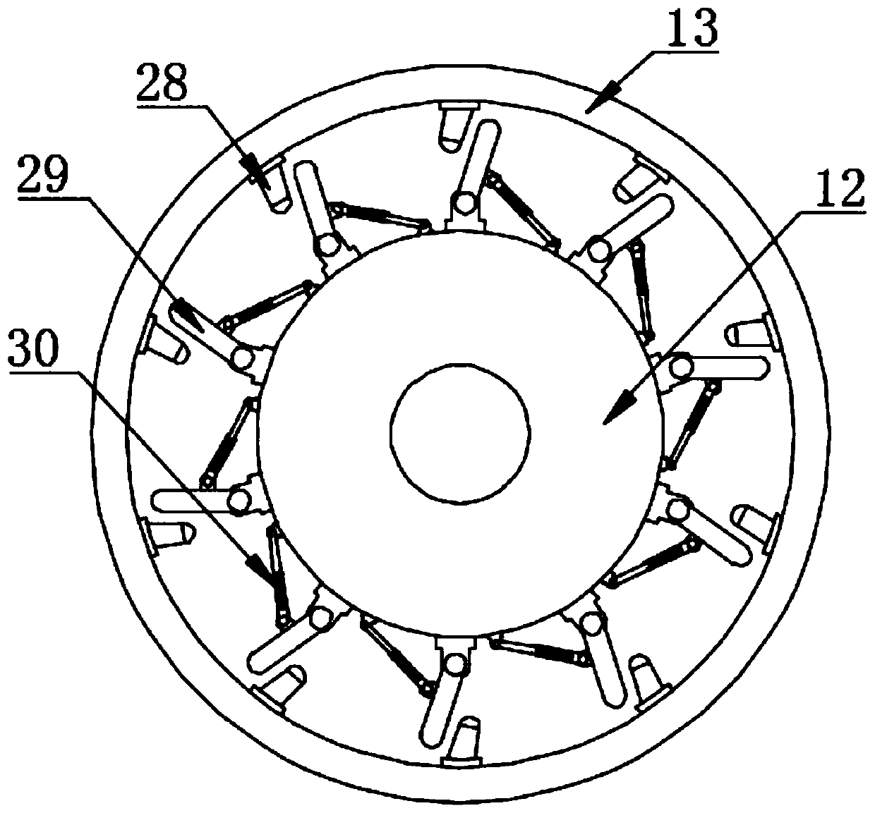 A swing type steel pipe equidistant cutting device