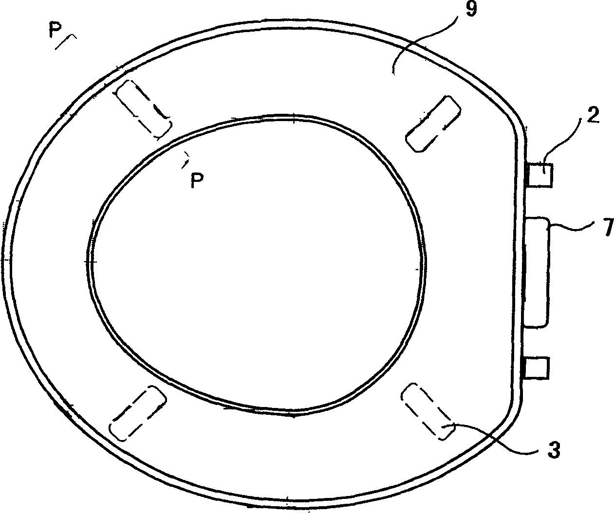 Toilet seat with gas bag structure