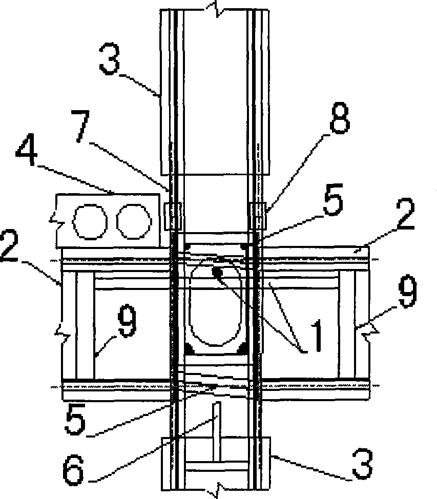 Assembly node and construction method of prefabricated hollow beam and column