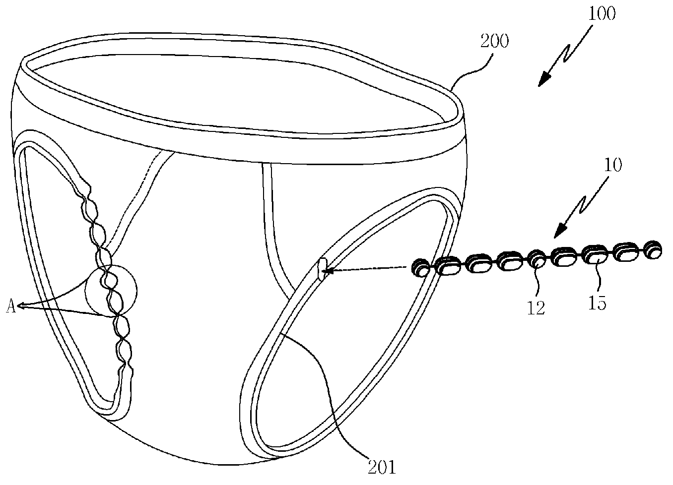 Underwear having air permeability and temperature adjustment functions
