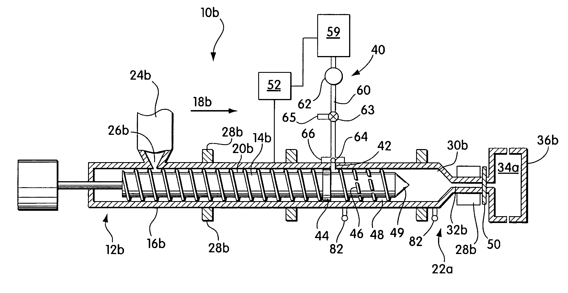 Polymer processing systems including screws