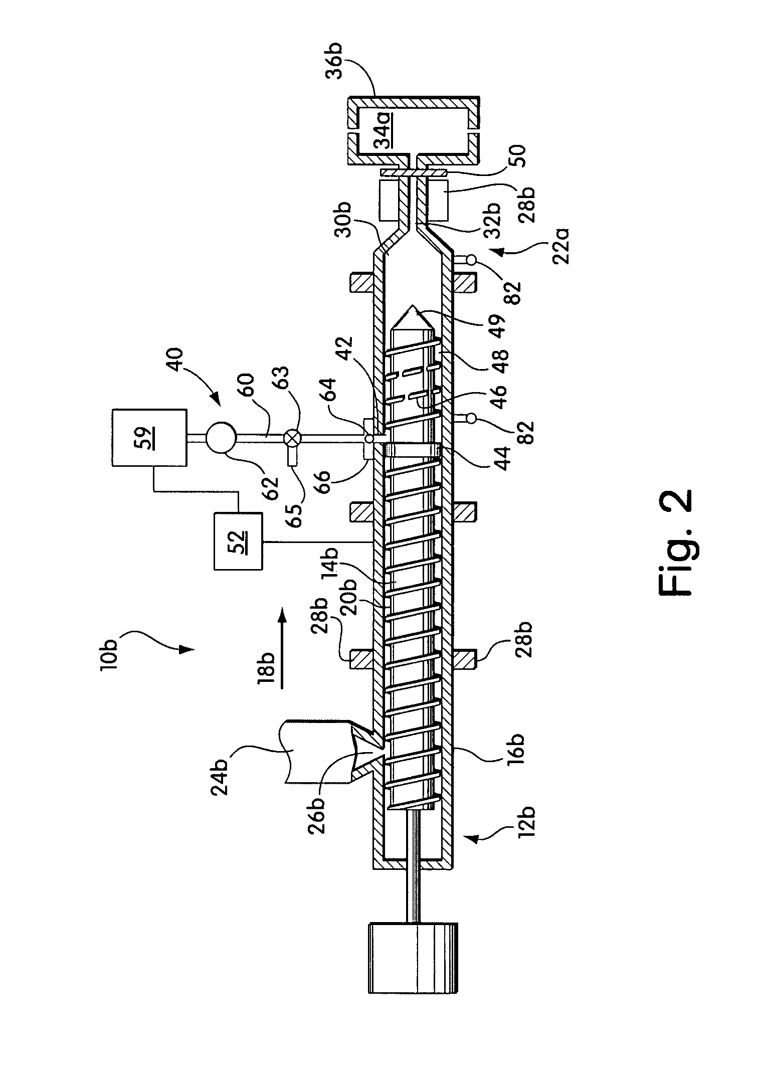Polymer processing systems including screws