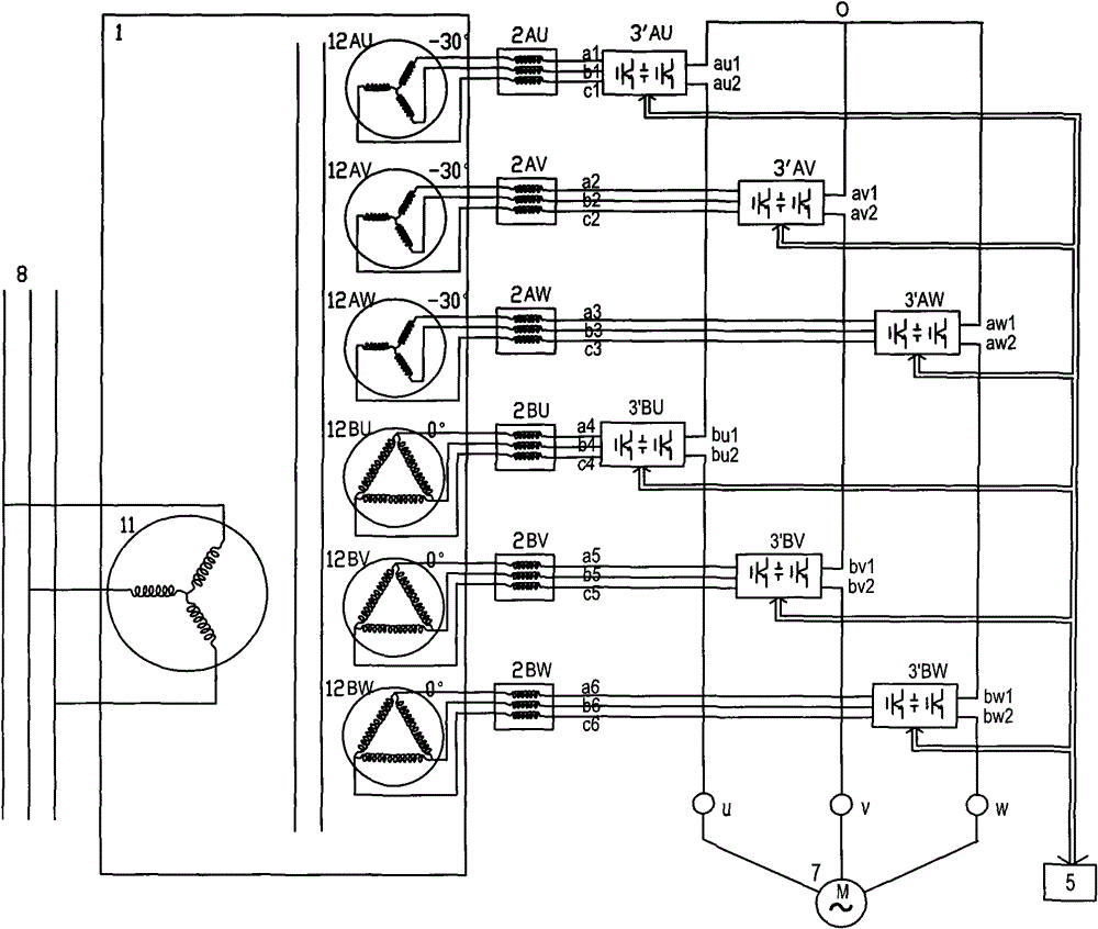 An energy feedback type three-phase high-voltage inverter