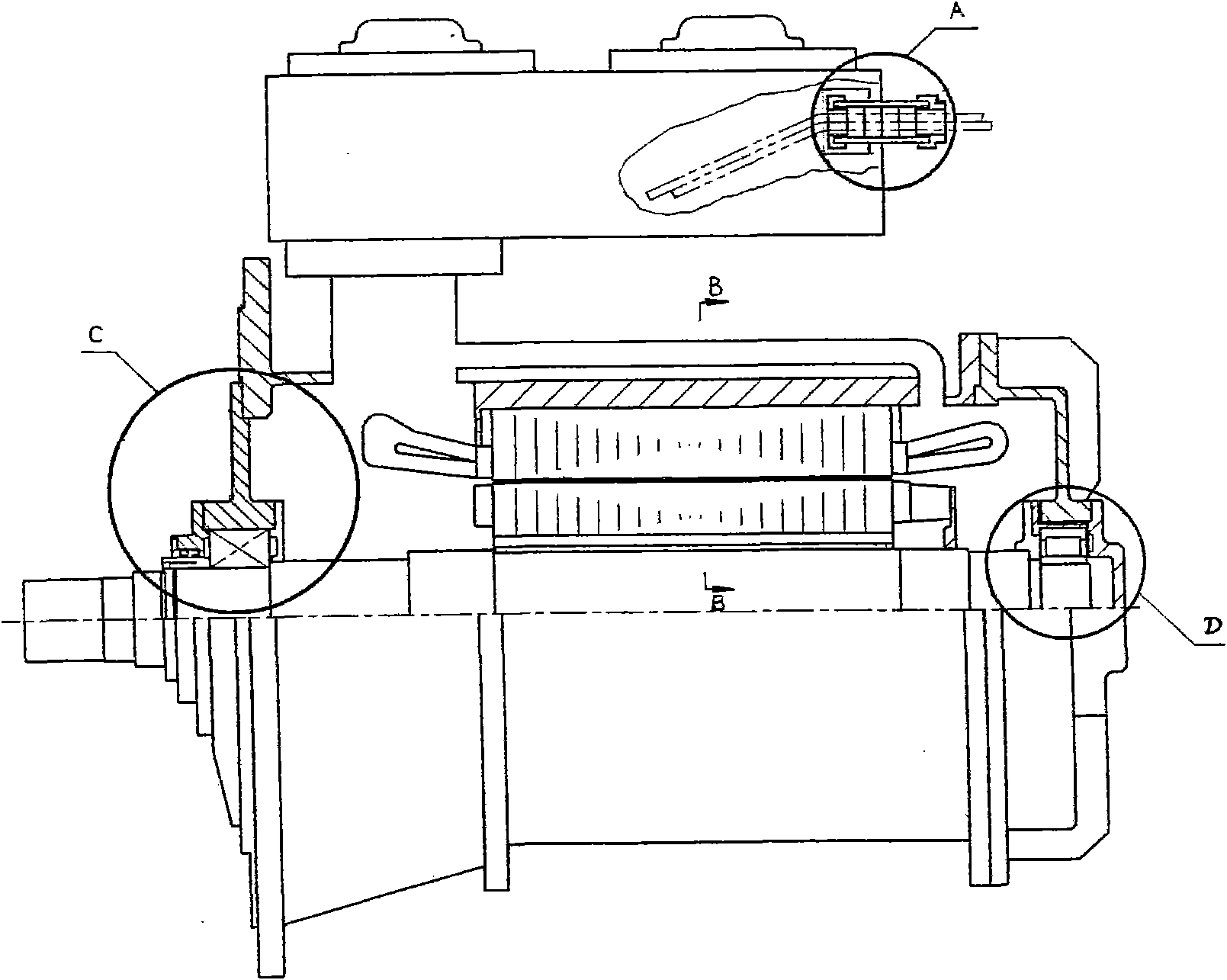 High-speed special submerged motor for engineering ship