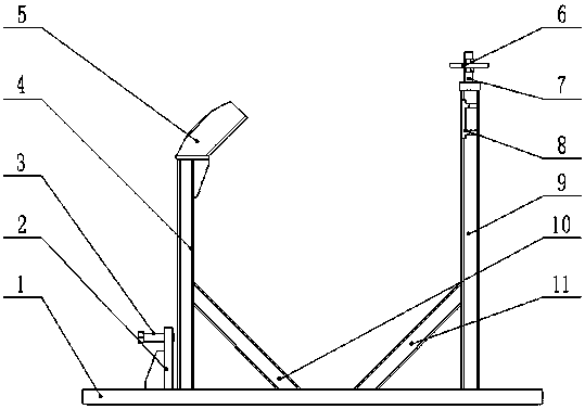 Auxiliary forming device of automobile side guardrail supporting ribs