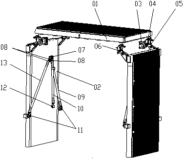 Spaceborne expandable flat panel antenna support truss and its assembly method