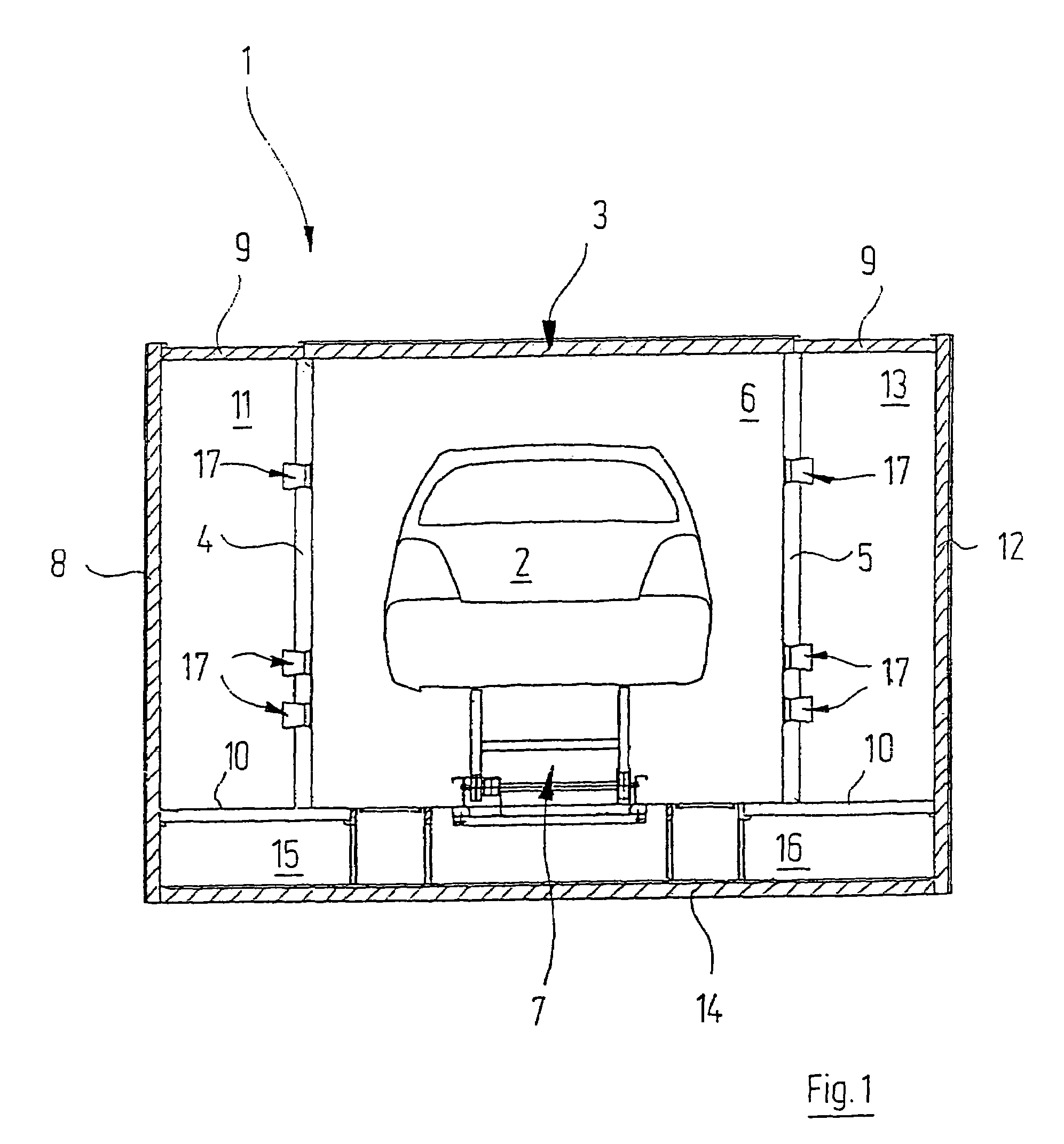 Apparatus for treating articles with at least one tempered, directed air jet