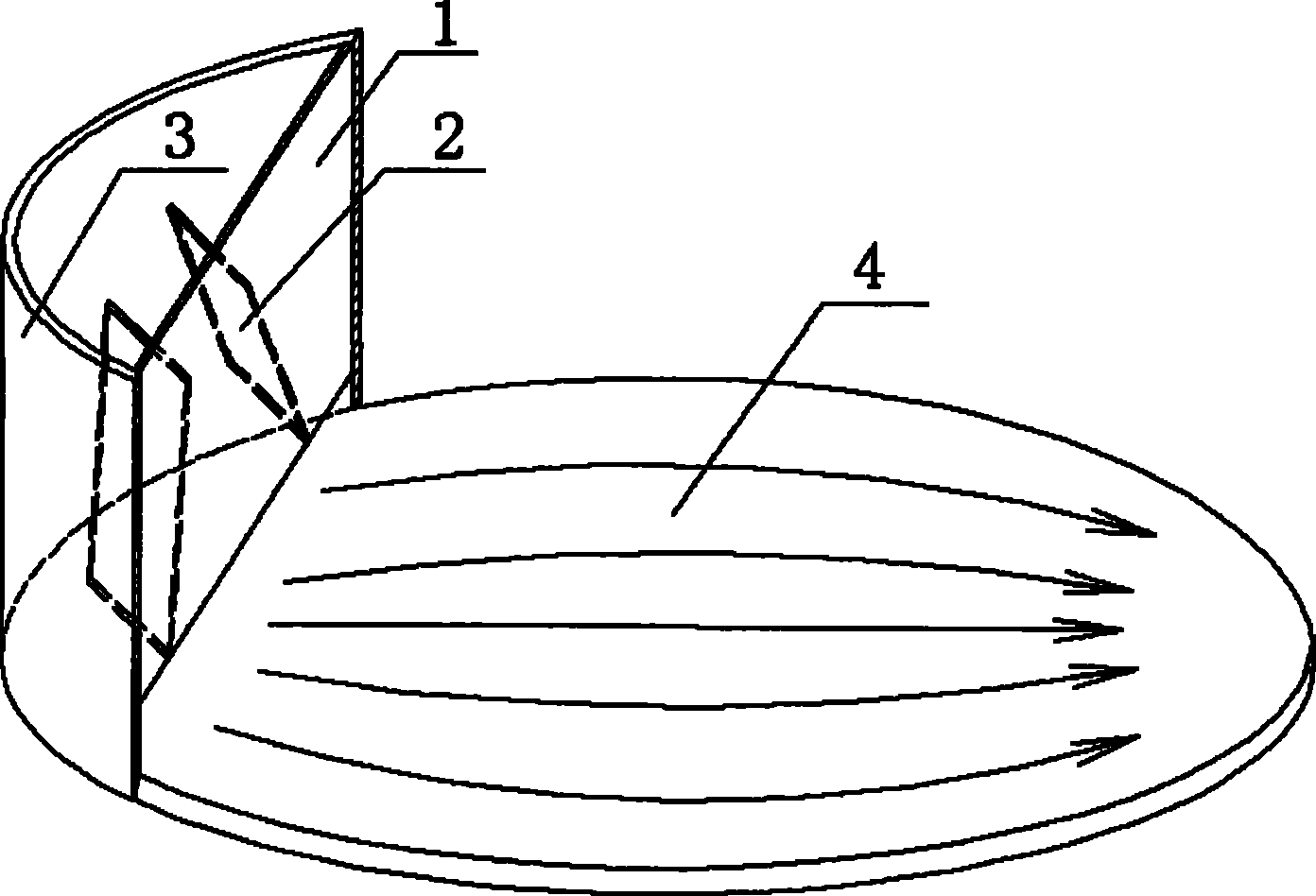 Column plate downcomer for evenly distributing liquid stream