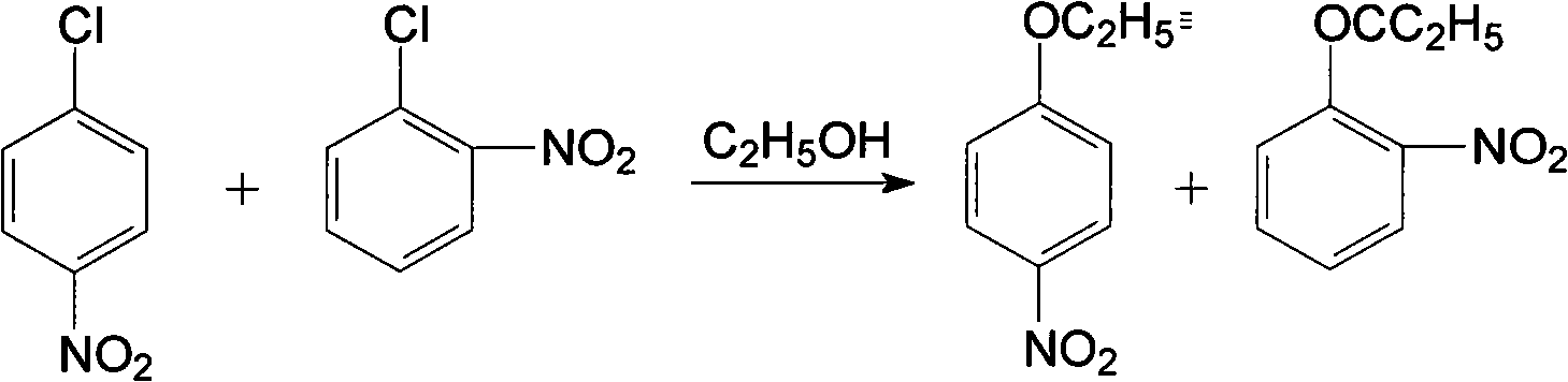 Process for preparing phenetidine and amino phenol by using mixture of nitrophenetol and nitrophenol as raw materials