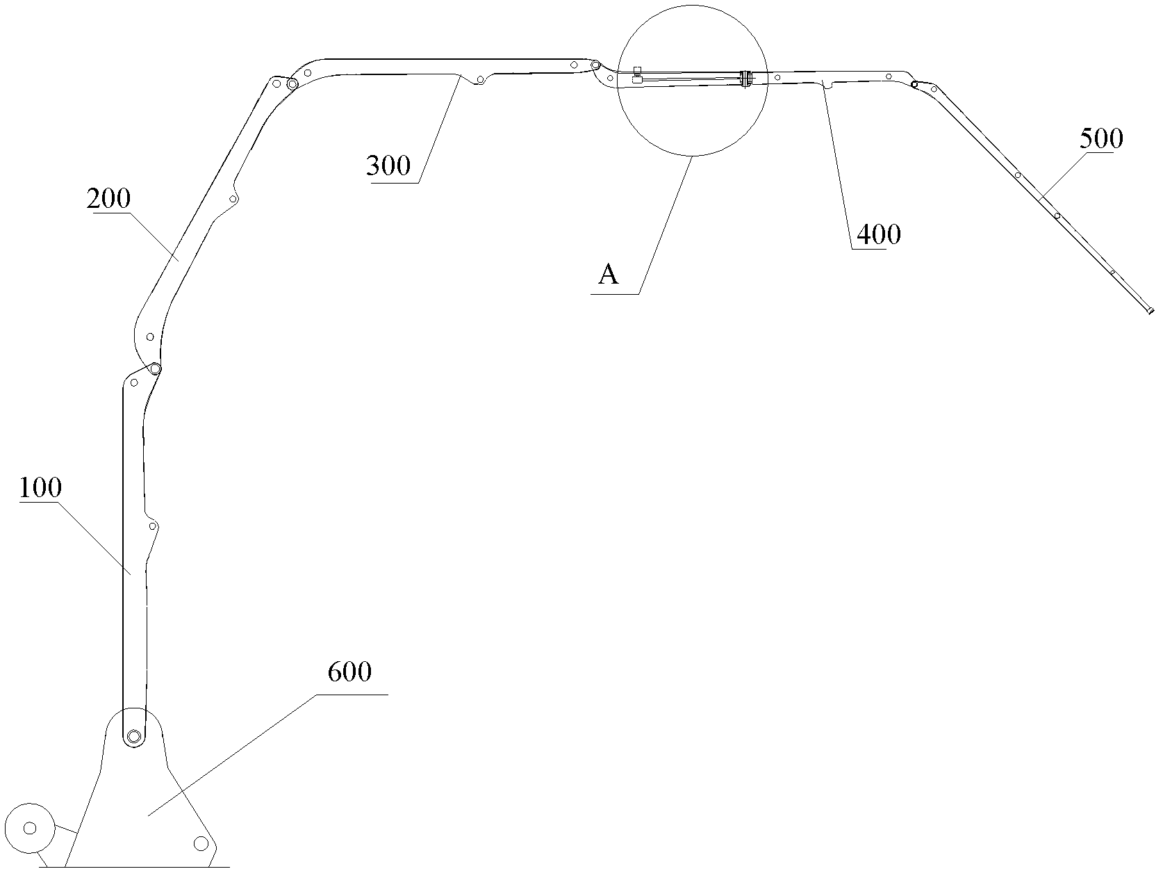 Arm support structure, arm support device and concrete pump truck