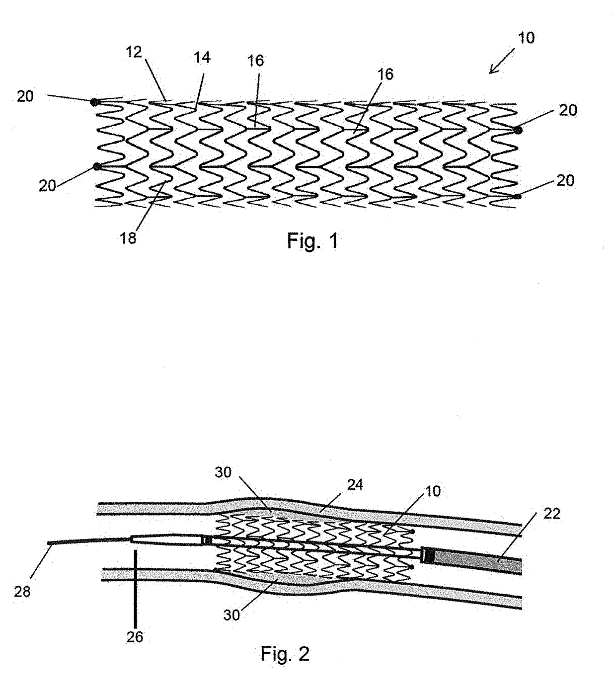 Regulation/modification of stent contact surface for polymer free drug coating