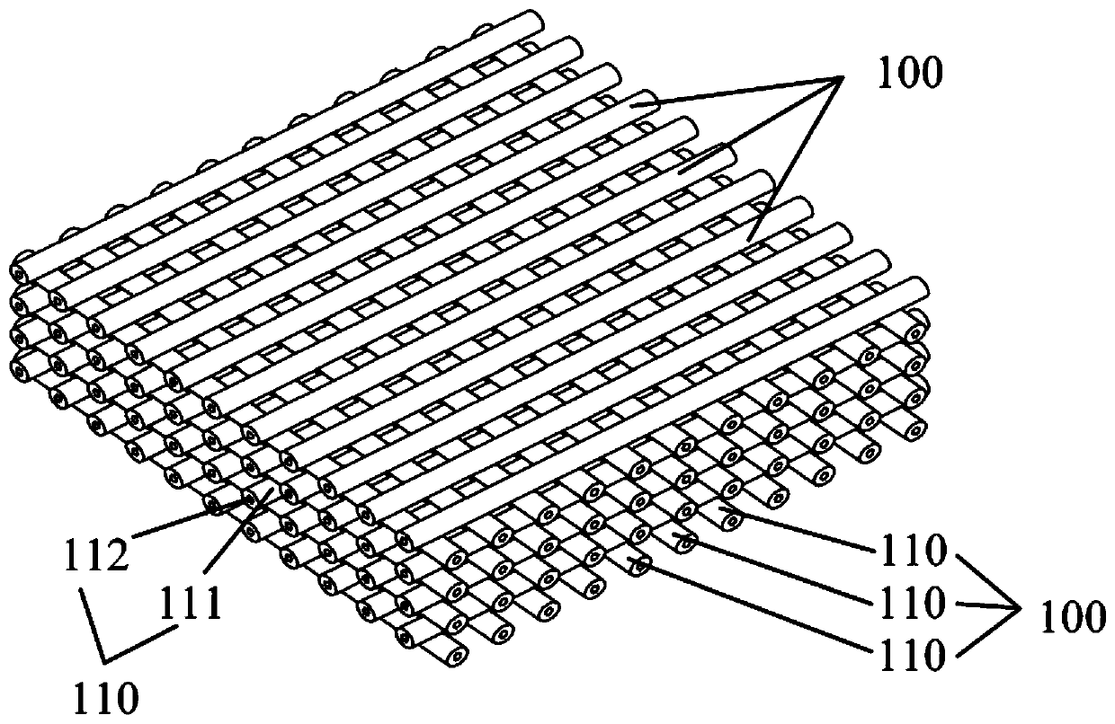 Silicone-rubber porous material array with elastic hollow fibers and preparing method thereof