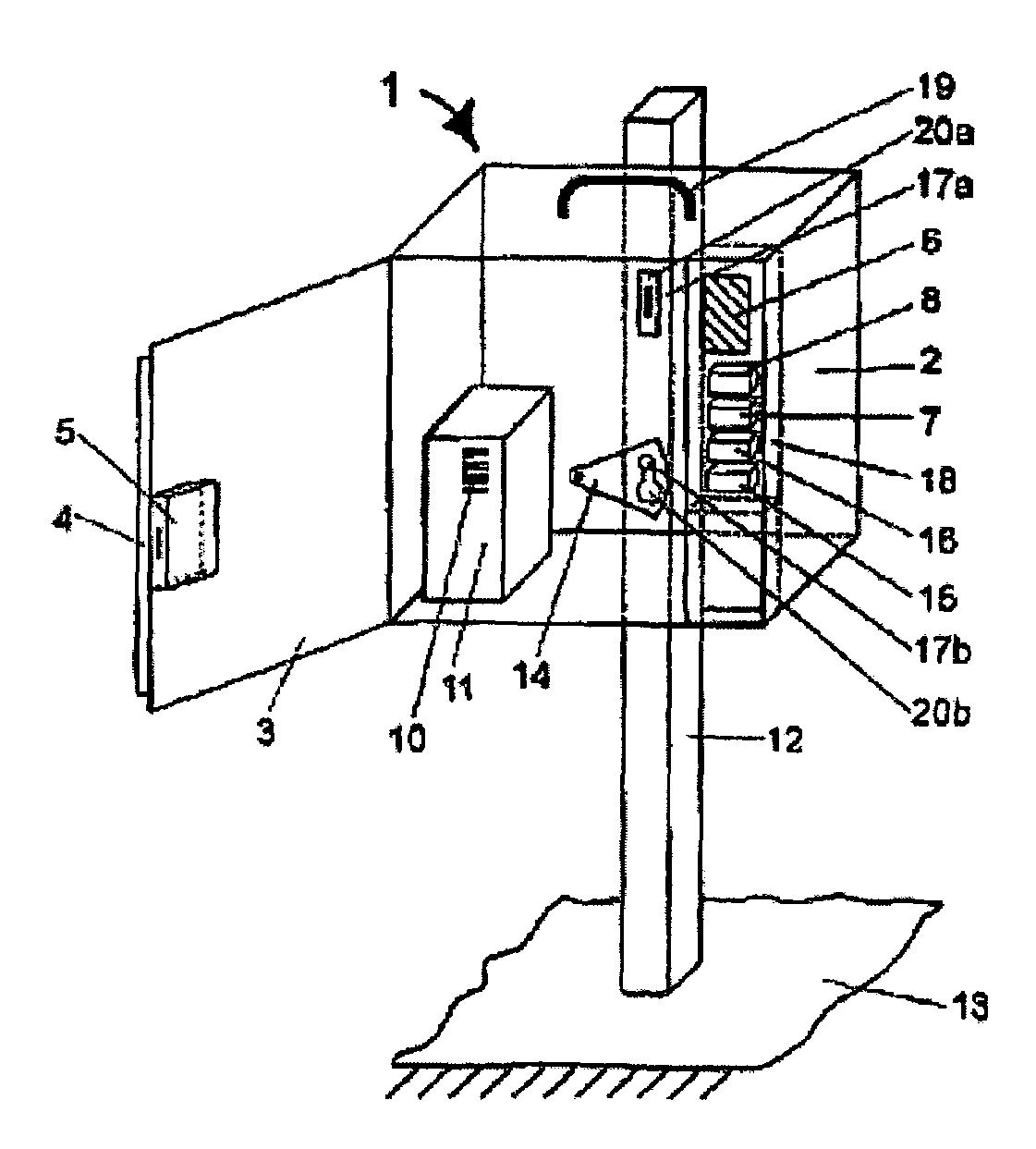 Device and method for the automatic handover of goods