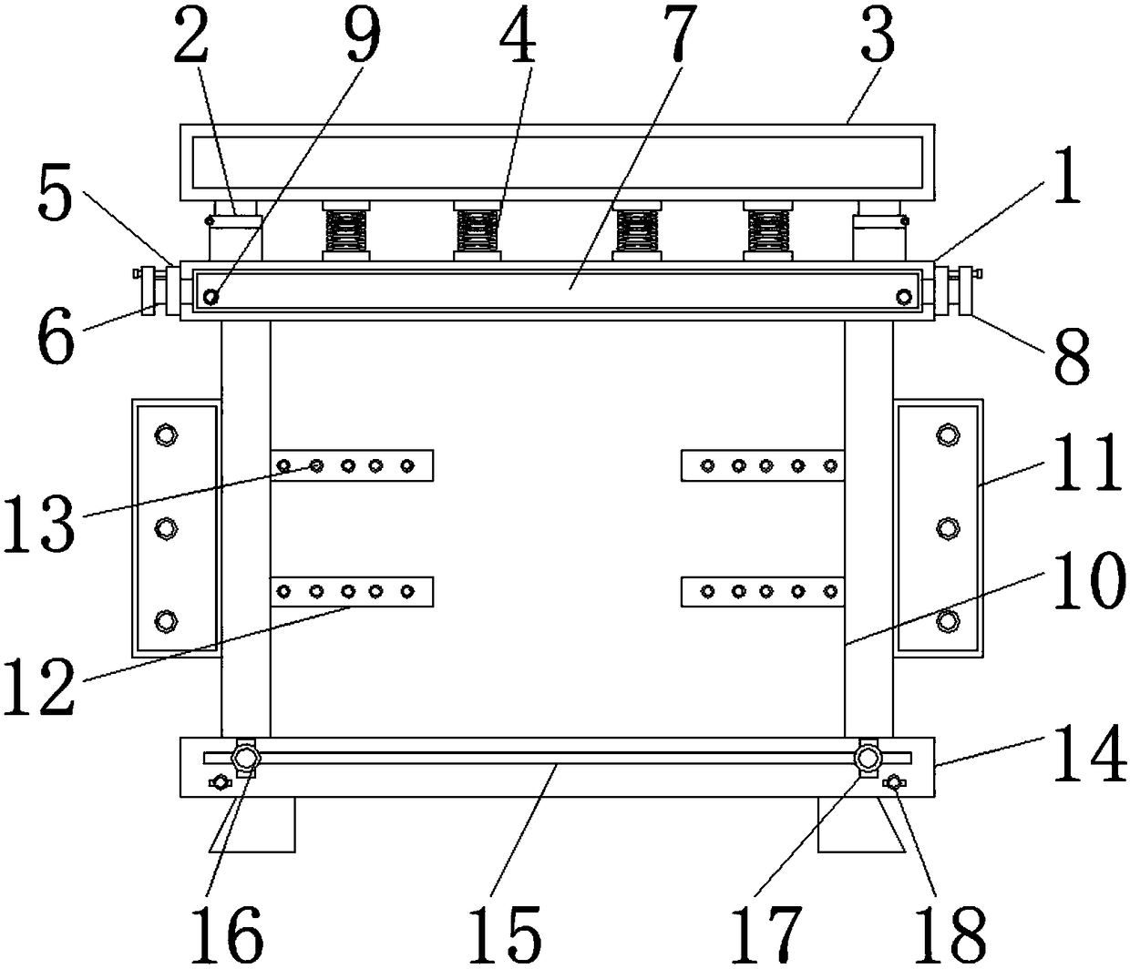 Wall-hung television installing and fixing device with dustproof function