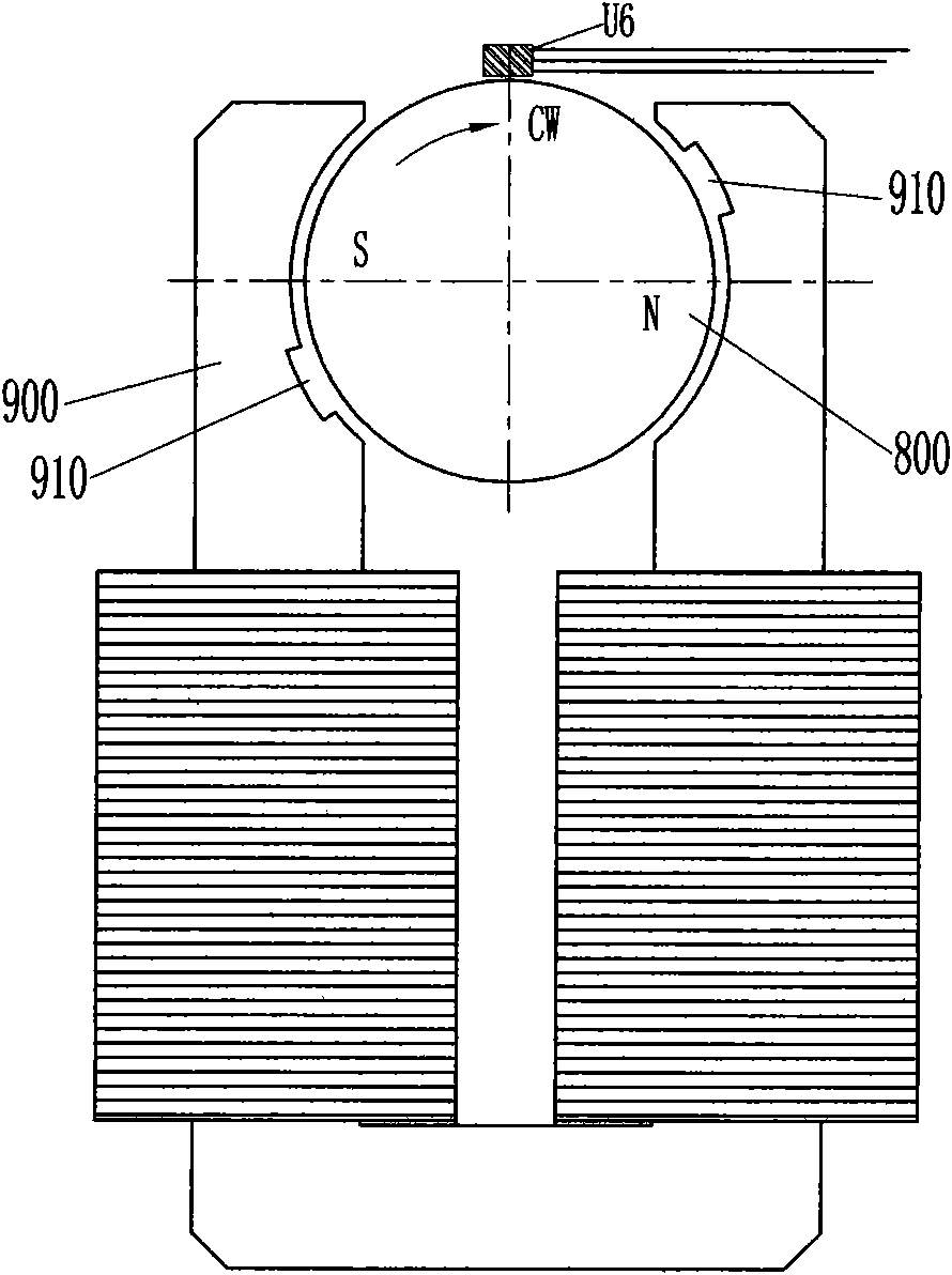 Convenient method for controlling direction of rotation of synchronous motor of single-phase permanent magnet and motor using same