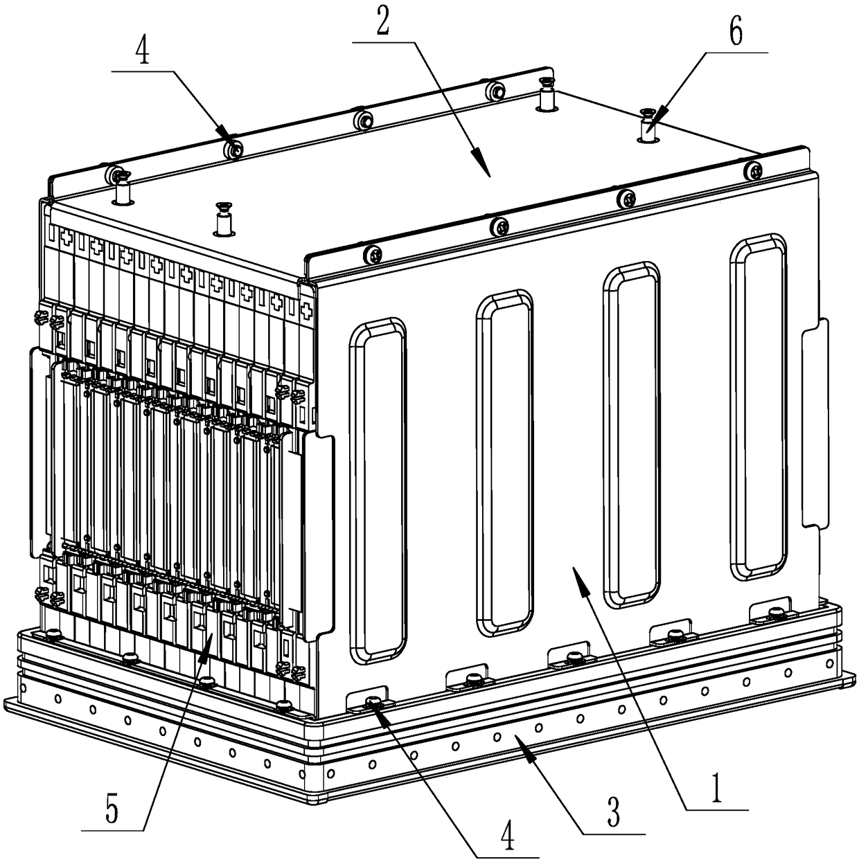 Cell module mounting and fixing structure