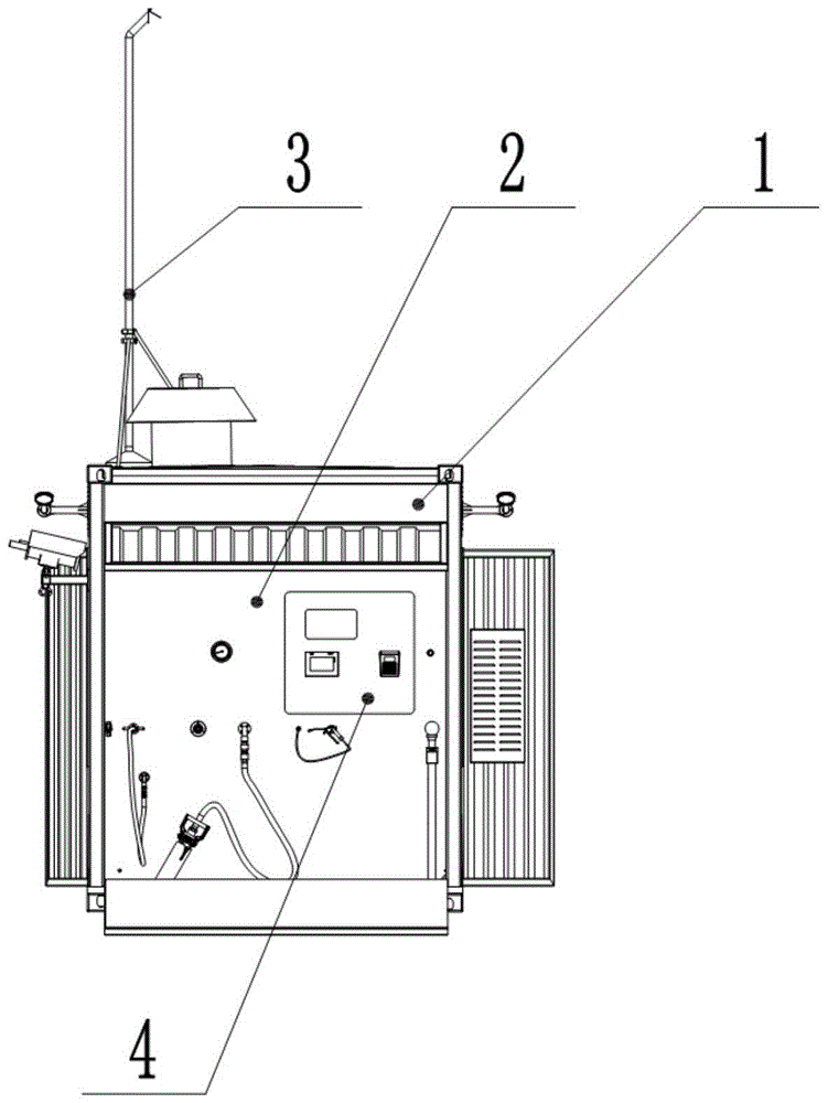 Containerized lng filling device and station control method