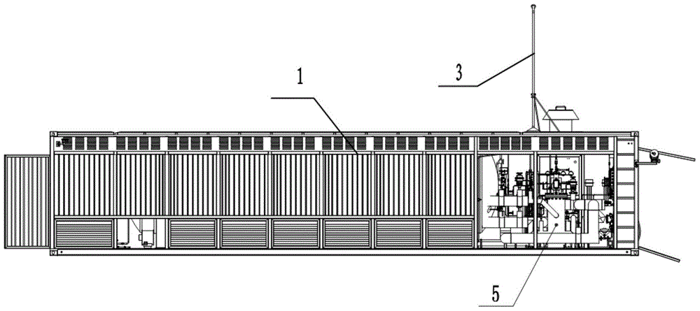 Containerized lng filling device and station control method