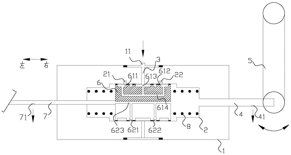 Speed change control mechanism and medium-pressure servo gear shifting power-assistance air cylinder thereof