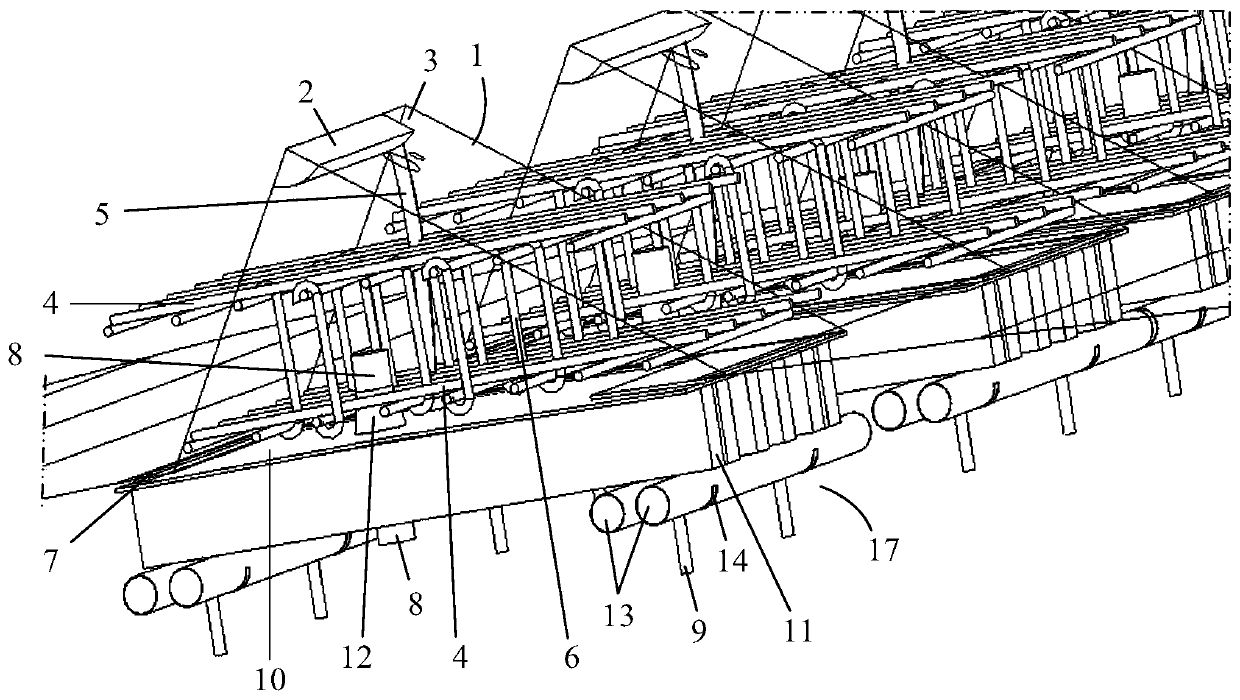 Inverted anchor recess anchor sealing device based on communicating vessel principle and construction process