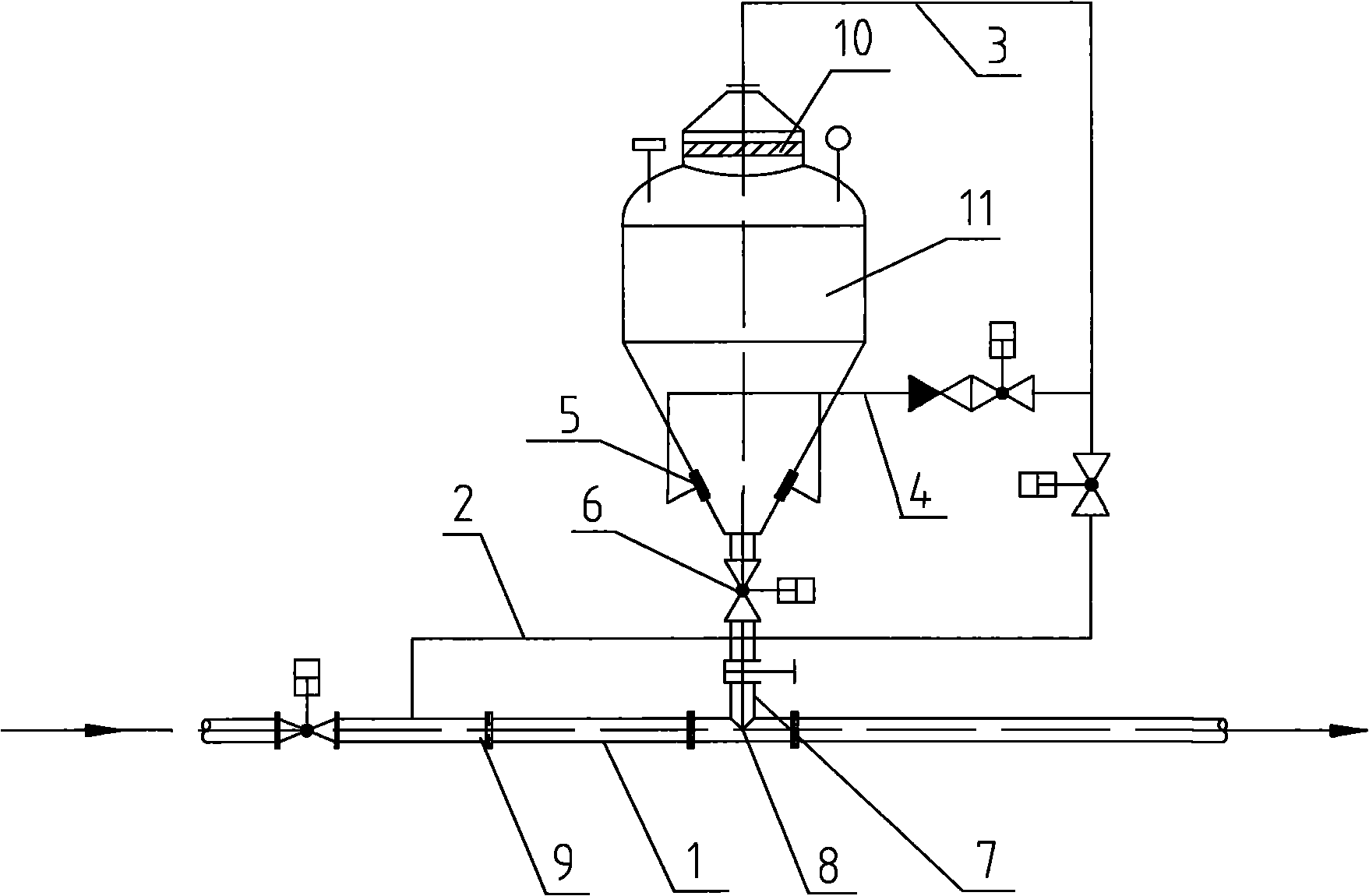 Conveying method for bottom discharge bin pump