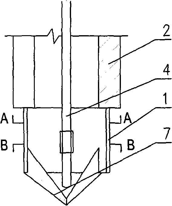 Prefabricated hollow pile sinking method