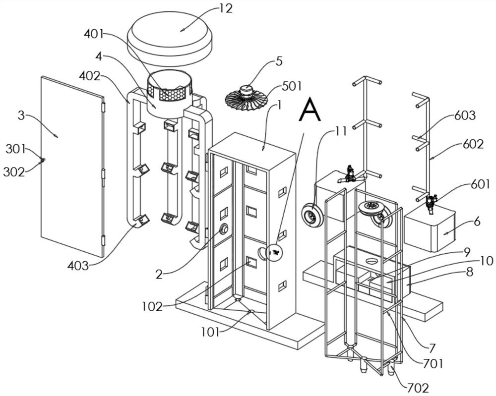 Charging pile box structure with automatic fire extinguishing function