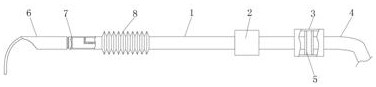 Multi-angle direction-changing suction tube type curette for otolaryngology department