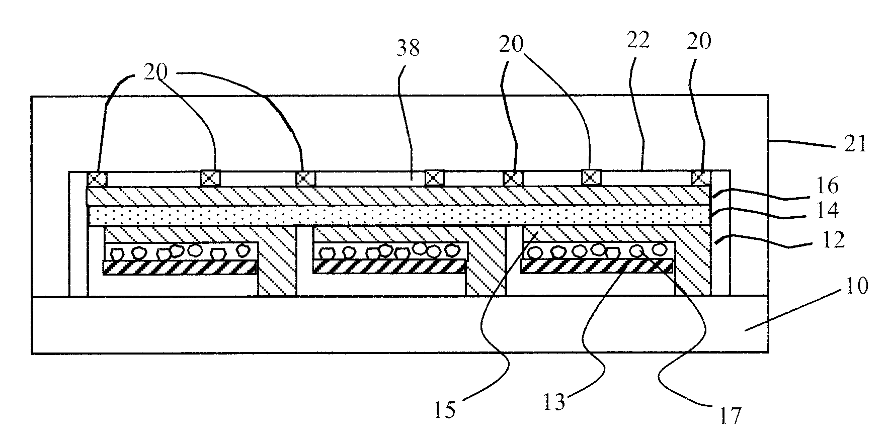 Electroluminescent device having improved power distribution
