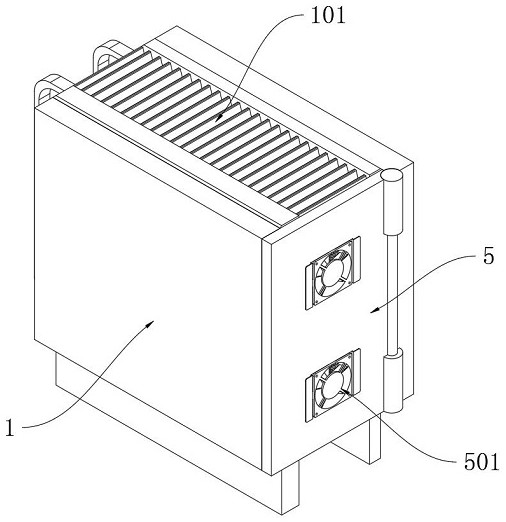 A dust-proof and heat-dissipating power distribution cabinet with an extension mechanism for electric power