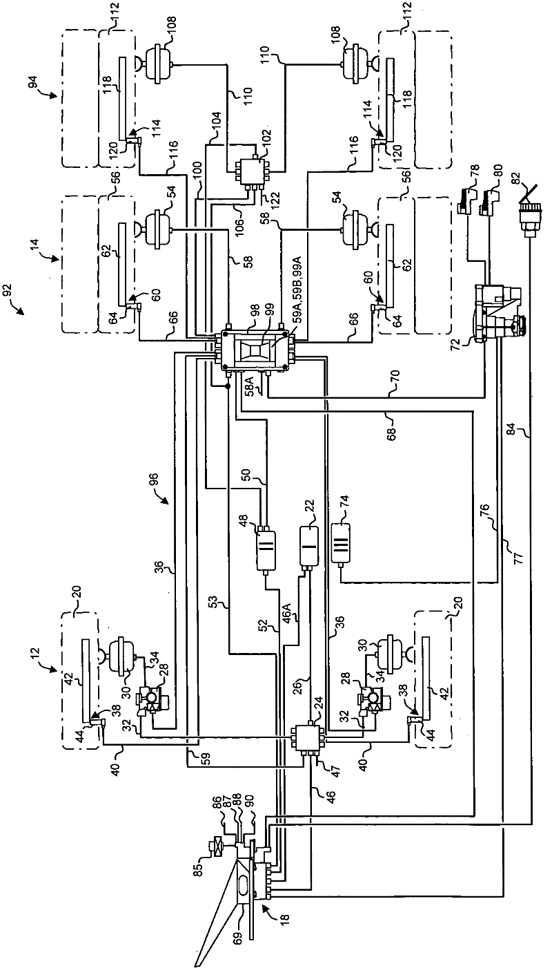 Control device for the brake system of a vehicle