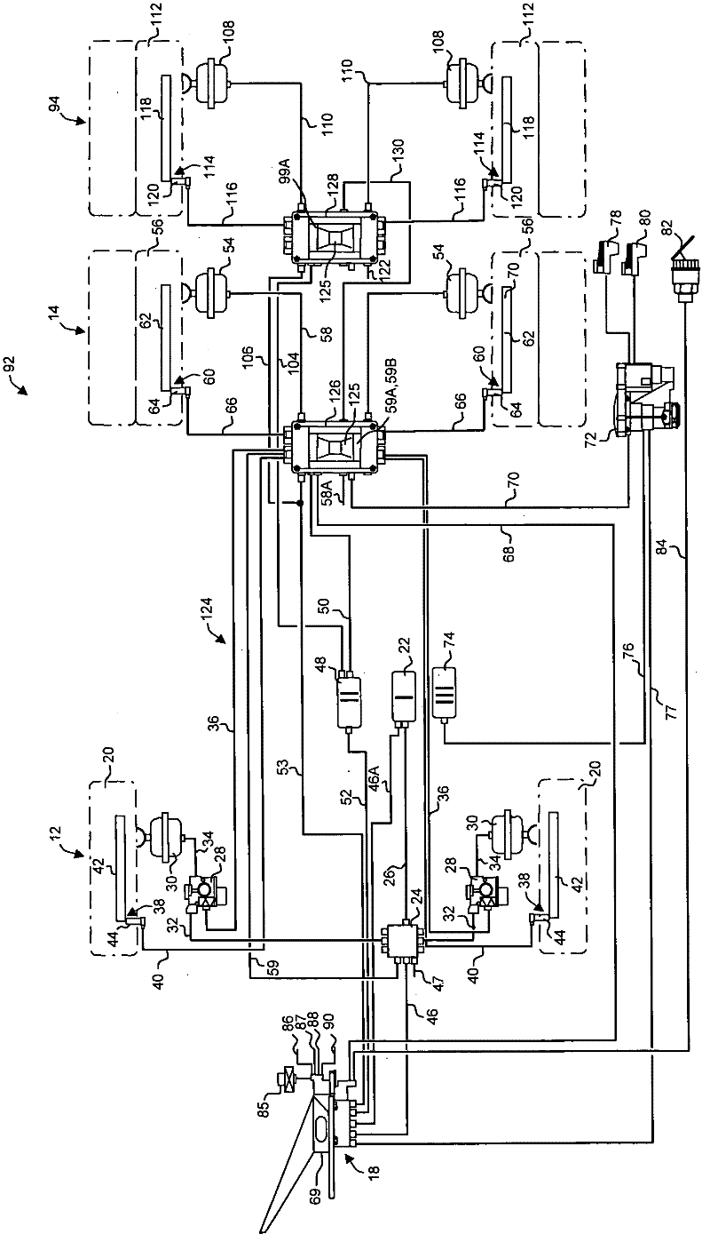Control device for the brake system of a vehicle