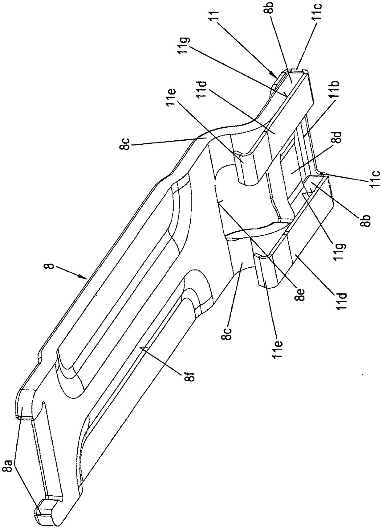 Disk brake having a pad-retaining clip and a securing device, and brake pad set