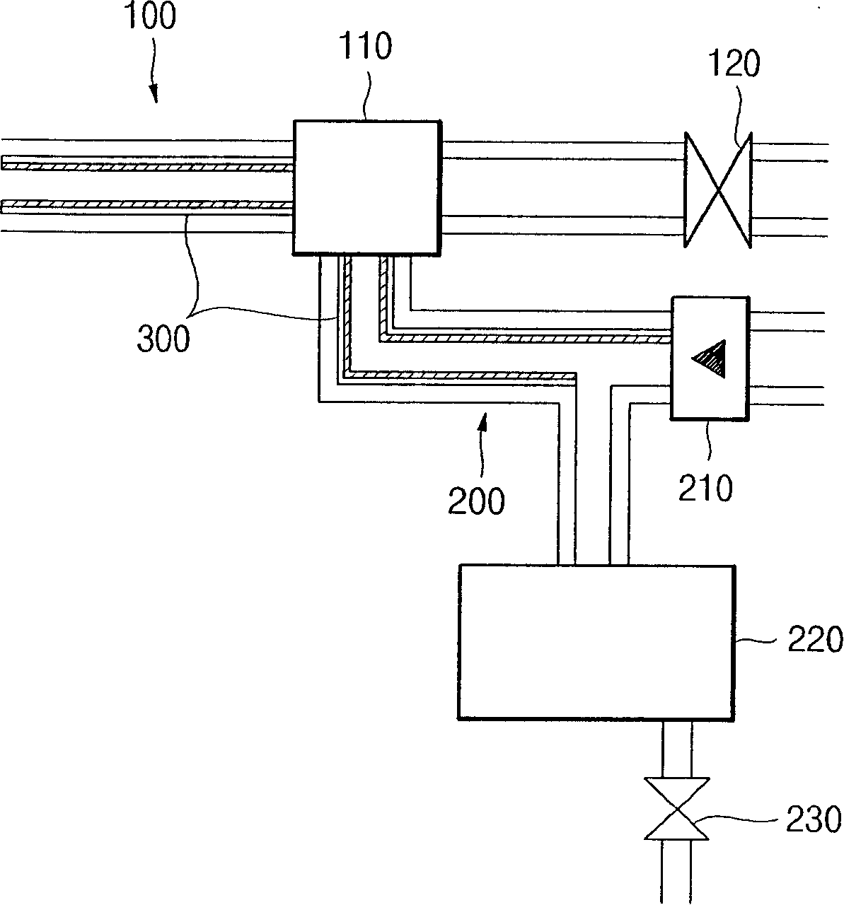 Fuel battery vehicle anode hydrogen/oxygen interface formation suppressing structure