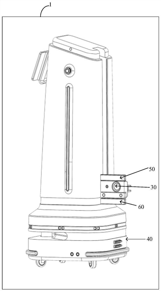 A control device and a detection device for a lifting platform of a detection device