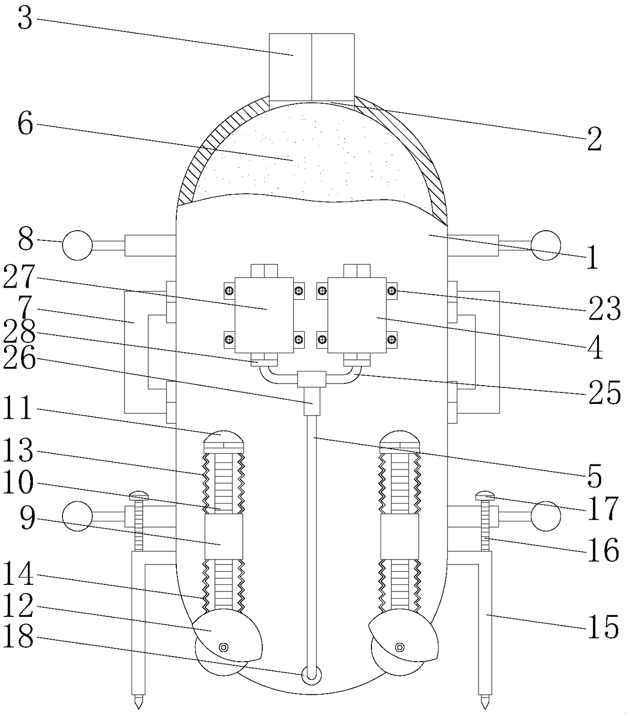 Gas storing device for carbon dioxide flooding